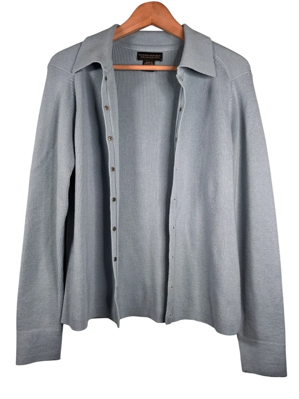 Banana Republic VTG Y2K Cardigan Medium Italian Merino Snap Button Collared